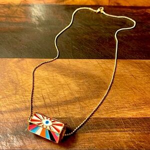 Evil Eye Charm Necklace 18k Ball Chain